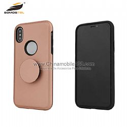 2 in 1 smooth touch protective case with support for iphon6S/7P/XR