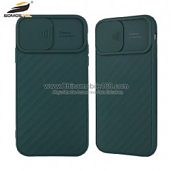 Twill Pattern Sliding Camera Protection TPU Phone Cases for iPhone12Pro
