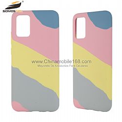 Funda protectora de silicio líquido de diseño arco iris para Samsung S21