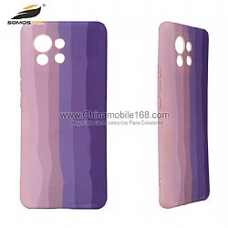 Funda 2.5mm de Nano silicon de diseño arco iris para iPhone12Pro