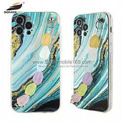 Double-sided flat IMD phone case with chain