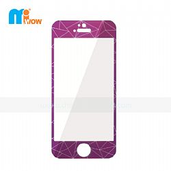 Luxury Purple 3D Diamond Rhomb Design Tempered Glass Screen Protector Kit for iPhone 5s