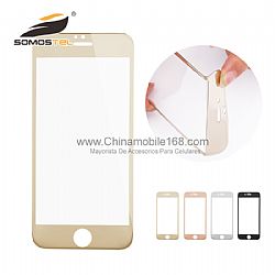 Protector de pantalla de cristal templado cubierta  fibra de carbono para Iphone 6 / I6 plus