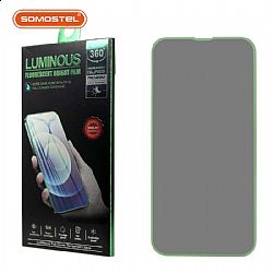 Luminous fluorescent brigh security anti-peeping screen protector glass