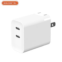 Cargador de pared súper rápido PD doble de 45 W