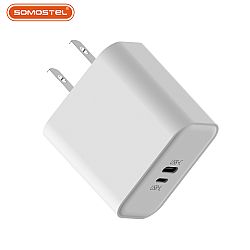 Hot Sales 20W PD+QC3.0 Dual Ports Multi-protocolo Cargador Rápido de Pared Adaptador de Viaje