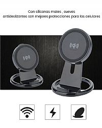 New design rubberized soft silicone loop wireless charger with adjustable stand base