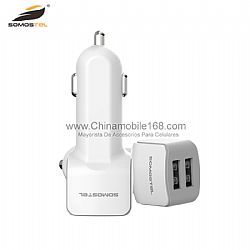 Standard dual USB car travel adapter with consice design
