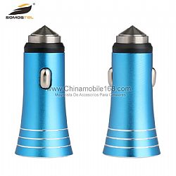 Car Charger Dual USB output 2.1A fast charging stainless steel Travel Adapter