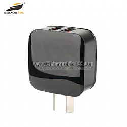 Portable dual USB 2.1A black charger of argentina plug