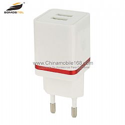 New arrival 2.1A ABS dual USB port travel adapter
