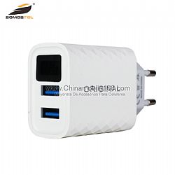Chargers with Displays 2 USB Outputs 2.1A Quick Charge for Cellphone