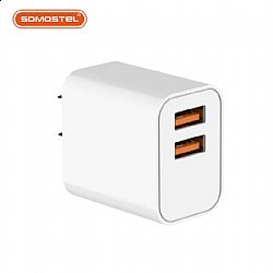 Adaptador de cargador rápido de pared usb dual portátil