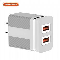 5V 2.1A dual ports USB LED light travel charger