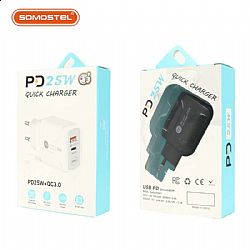 23W dual USB fast charer with EU/US/UK plug