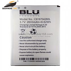 Universal Battery Replacement Mobile Phone Battery for BLU 3.7V 2600mAh C816704260L