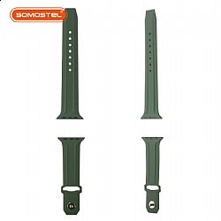 Interchangeable silicone and stainless steel watch strap for iWatch