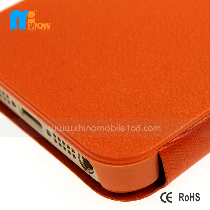 High quality PC+PU mobile phone flip case for Iphone 5s