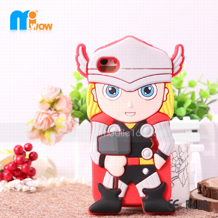 3D cartoon thor silicon covers iphone 5s cell phone cover
