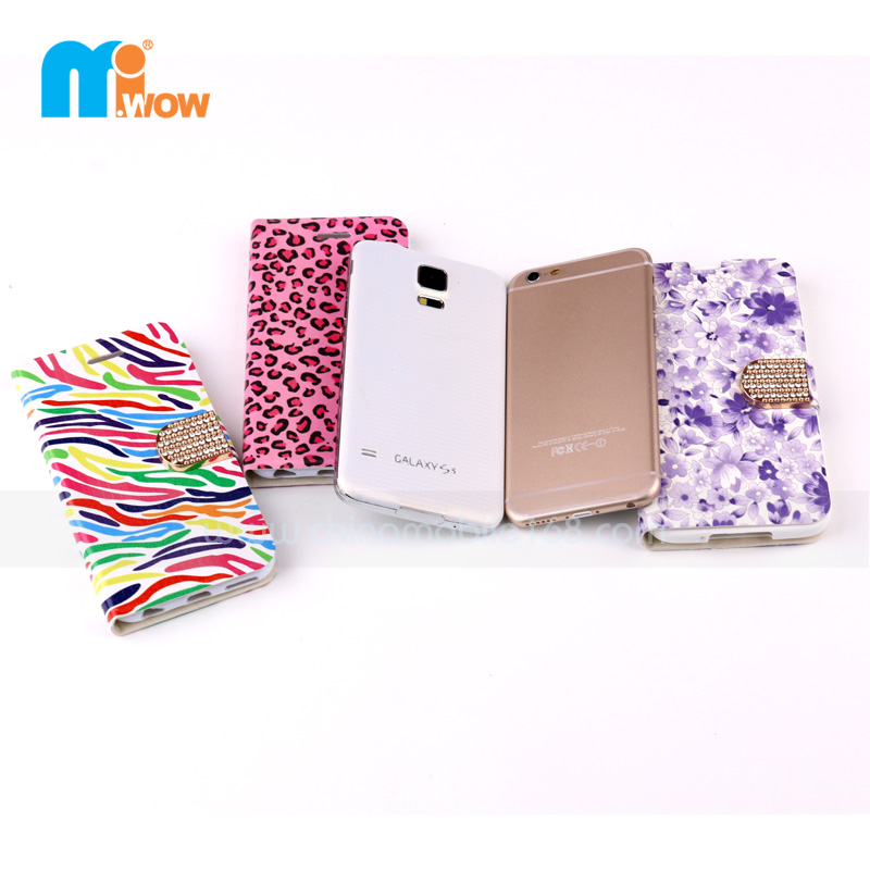 funde flip cover con diamante boton para iPhone 5s