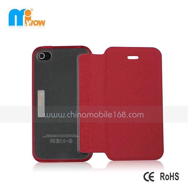 leather flip cover for iPhone4