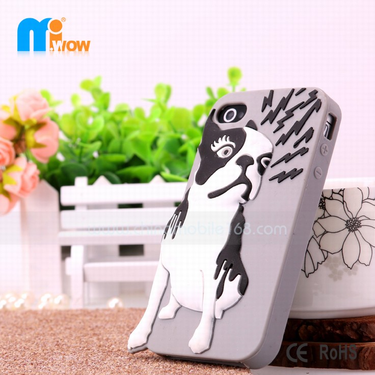 i phone 4 cases 3D bulldog phone case
