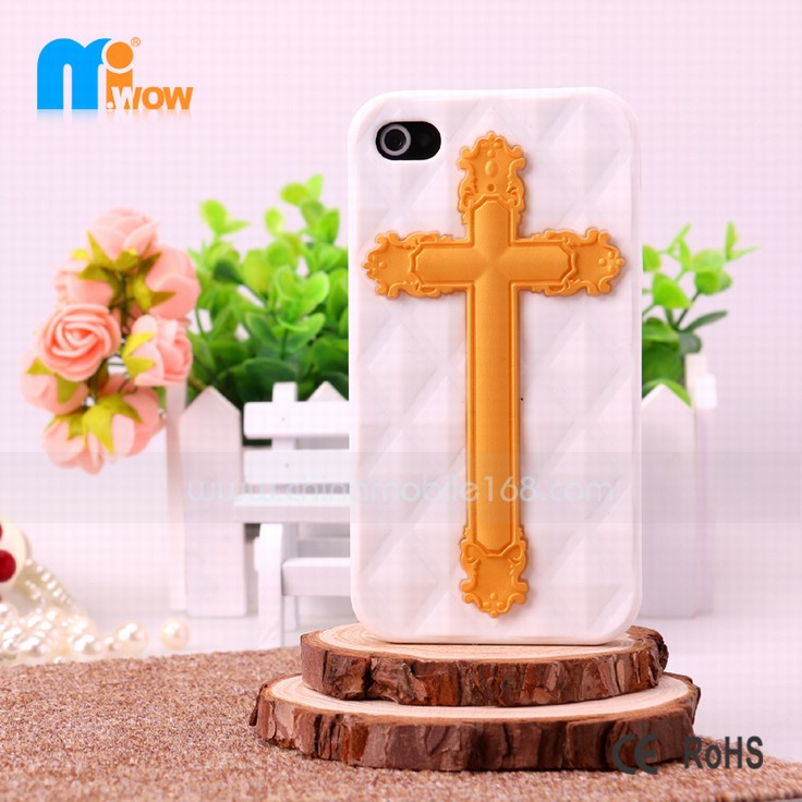 3D cross style silicone cases i phone case 4