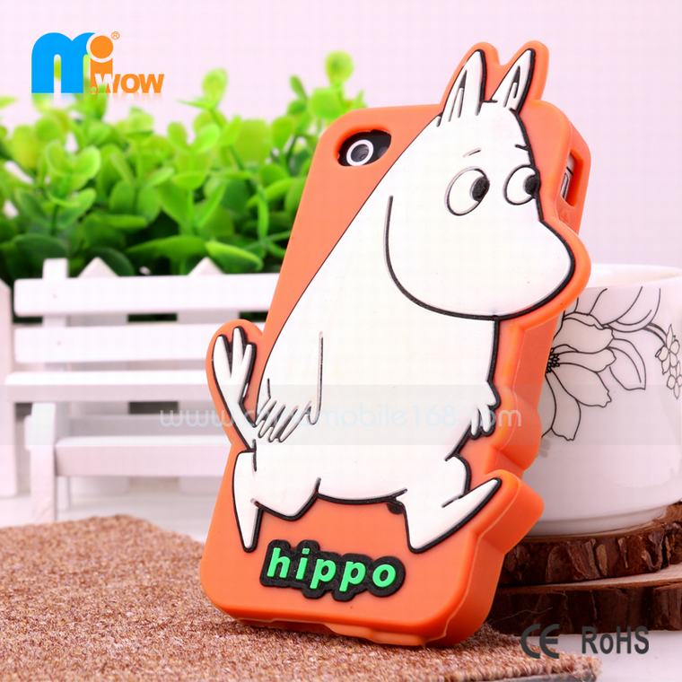 iphone 4 cartoon silicone mobile cases orange