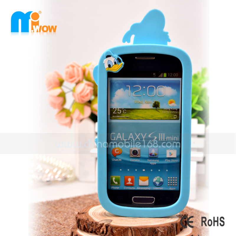 Stereo Donald duck silicone case for Samsung S3 MINI/I8190