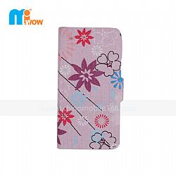 Pink Flower Pattern Stand Flip Wallet PU Leather Case Cover for Iphone 6