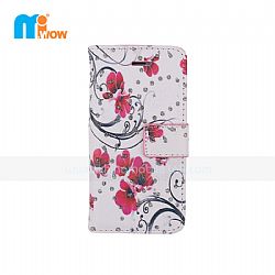 Chic Fresh Floral Pattern Design PU Leather Phone Case with Stand Wallet for Iphone 6