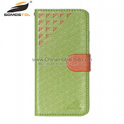 Ahueca hacia fuera flip color del golpe de pie PU flip stand cover estuche para celular proveedor