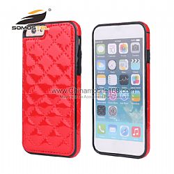 Luxury Grid Pattern PU Leather Complete protection Phone Cover Case  For iphone