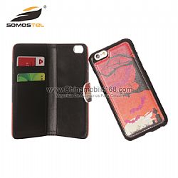 2 en 1 separables PU estuche para celular Apple iPhone 6 Plus con titular de la tarjeta