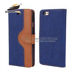 lujo del tirón PU de cuero cubierta carpeta de color con tarjeta ranura casos Para iphone 6