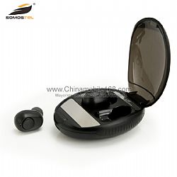 Wholesale unique black sport wireless earphone with portable charging case