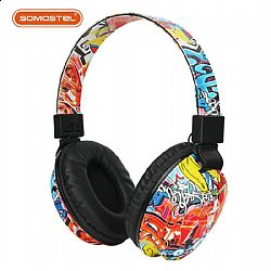 Patrón de graffiti auriculares inalámbricos auricular para teléfono móvil/ tableta