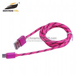 Nylon trenzado USB Data Sync cable cargador para Samsung Android iPhone 5 5s 6 plus