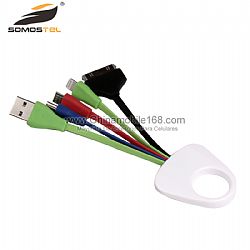 Four in One Multifunctional Mobile Phone Keychain Charging USB Data Cable for Iphone Android