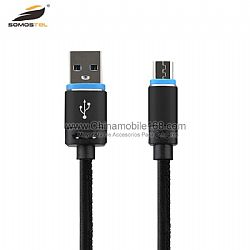 Cable con forrado de cuero de línea de carga  usb data para Samsung LG