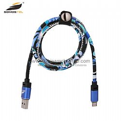 Hot selling blue metal interface micro charging cord for iphone