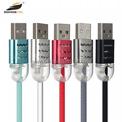 Cable de datos LED de corriente de salida 2A con nuevo diseño para Android/IPH