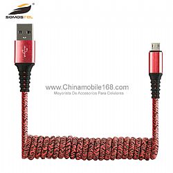 Factory wholesale colourful cotton braided fast charging cable
