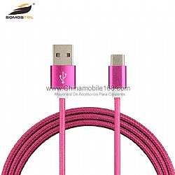 Nuevo diseño cable de datos del cargador usb en nailón de trensión