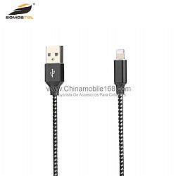 Wholesale 2.0A USB cable in zinc alloy with double colors  twisted nylon