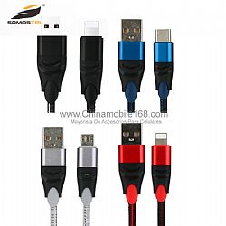 2.1A  double color nylon braided data usb cable