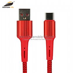 Cable USB de datos trenzados de nylon 3.6A para teléfono inteligente / tableta / PC