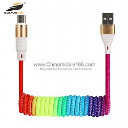 MAYOREO CABLE USB DE DATOS DE RESORTE ELÁSTICO Y ESTIRABLE