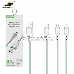 Cable de datos TPE premium de carga rápida de 2.1A alta calidad para IPH/Android/Type-C