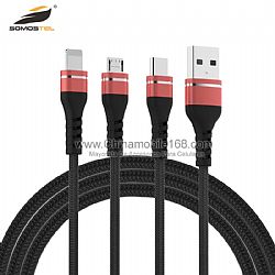 2.2A Aluminum Alloy Anti-Break 3-in-1 USB Cable